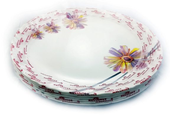 Indus Set of 6 Pcs Melamine Full Size Plates 11Inch With Flower Design - IN4